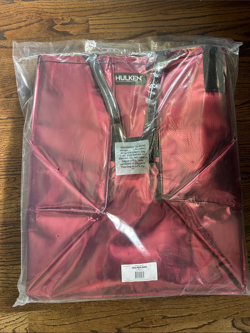 HULKEN Metallic Red Travel Tote Bag